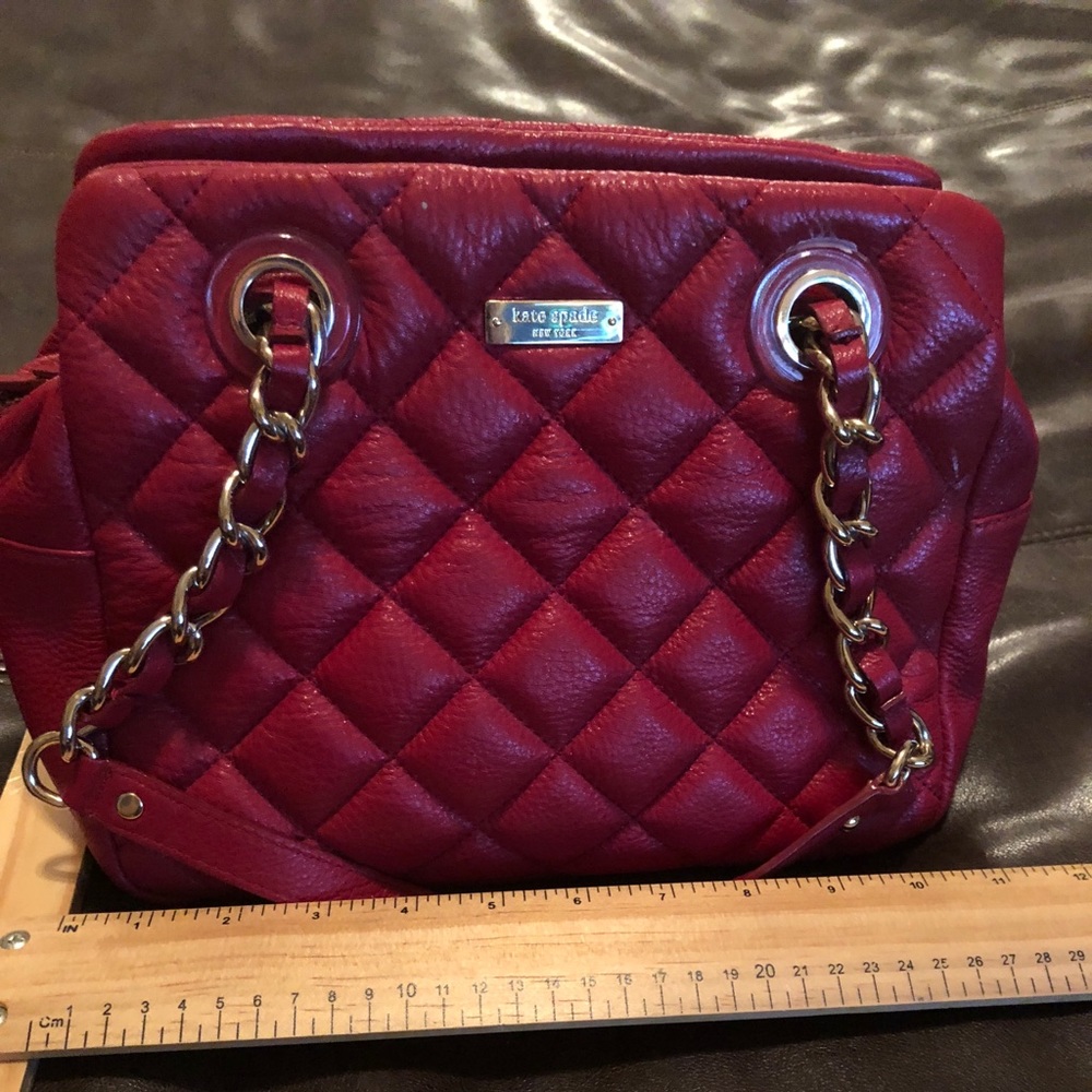 Kate spade quilted red leather handbag